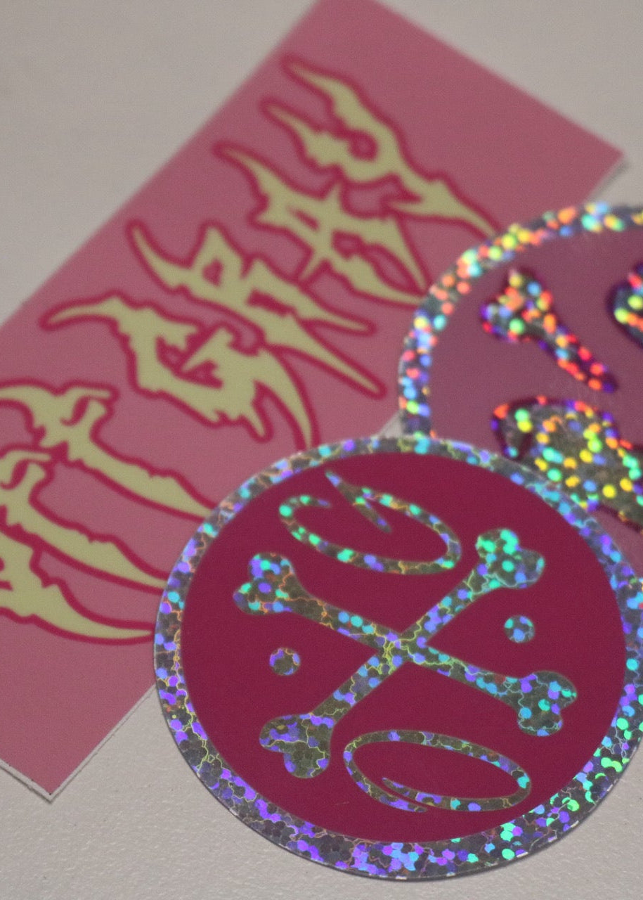 Glitter Barbells & Bones Sticker Packs