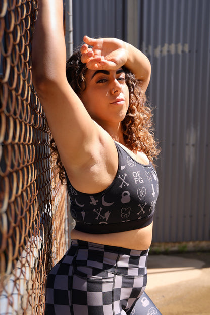 Gray Racer Bra