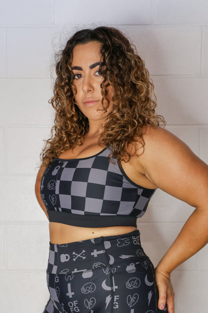 Gray Racer Bra