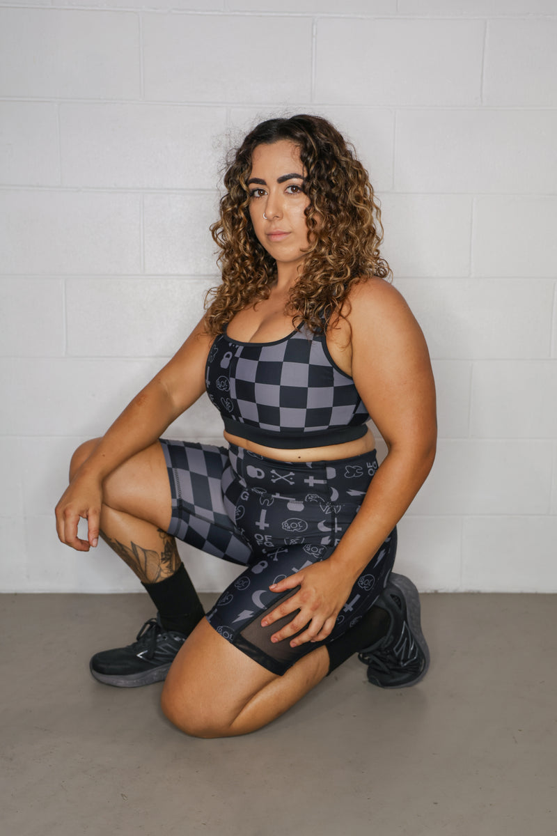 Gray Racer Bra