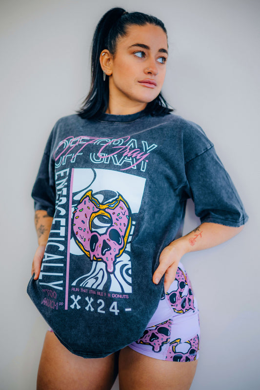 Pink Decayed Delight Oversized Tee
